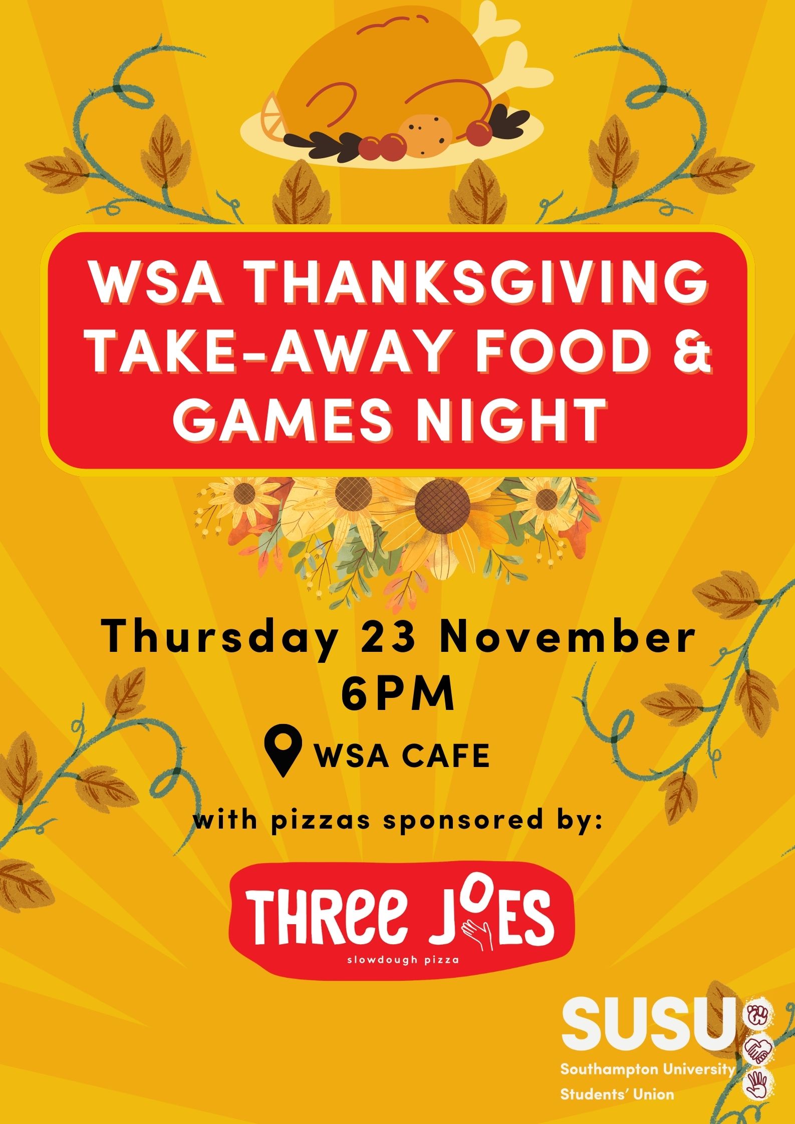 WSA Thanksgiving Take-Away Food & Games Night